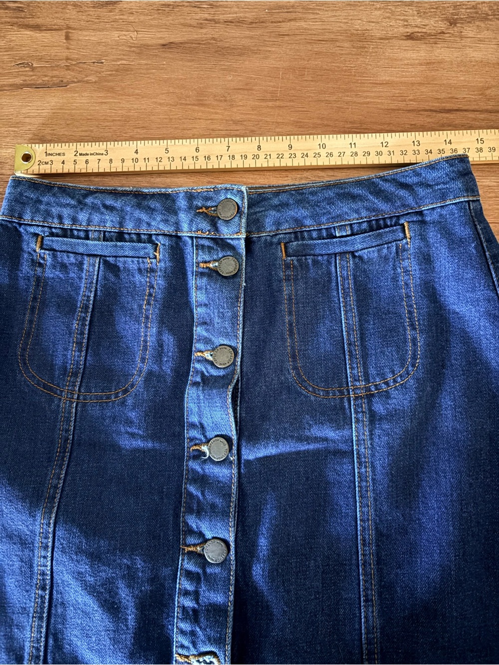 Topshop Moto denim skater style skirt Sz 30 waist - Picture 6 of 6